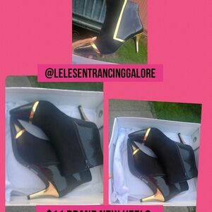 Elegant Black and Gold Women's Heels